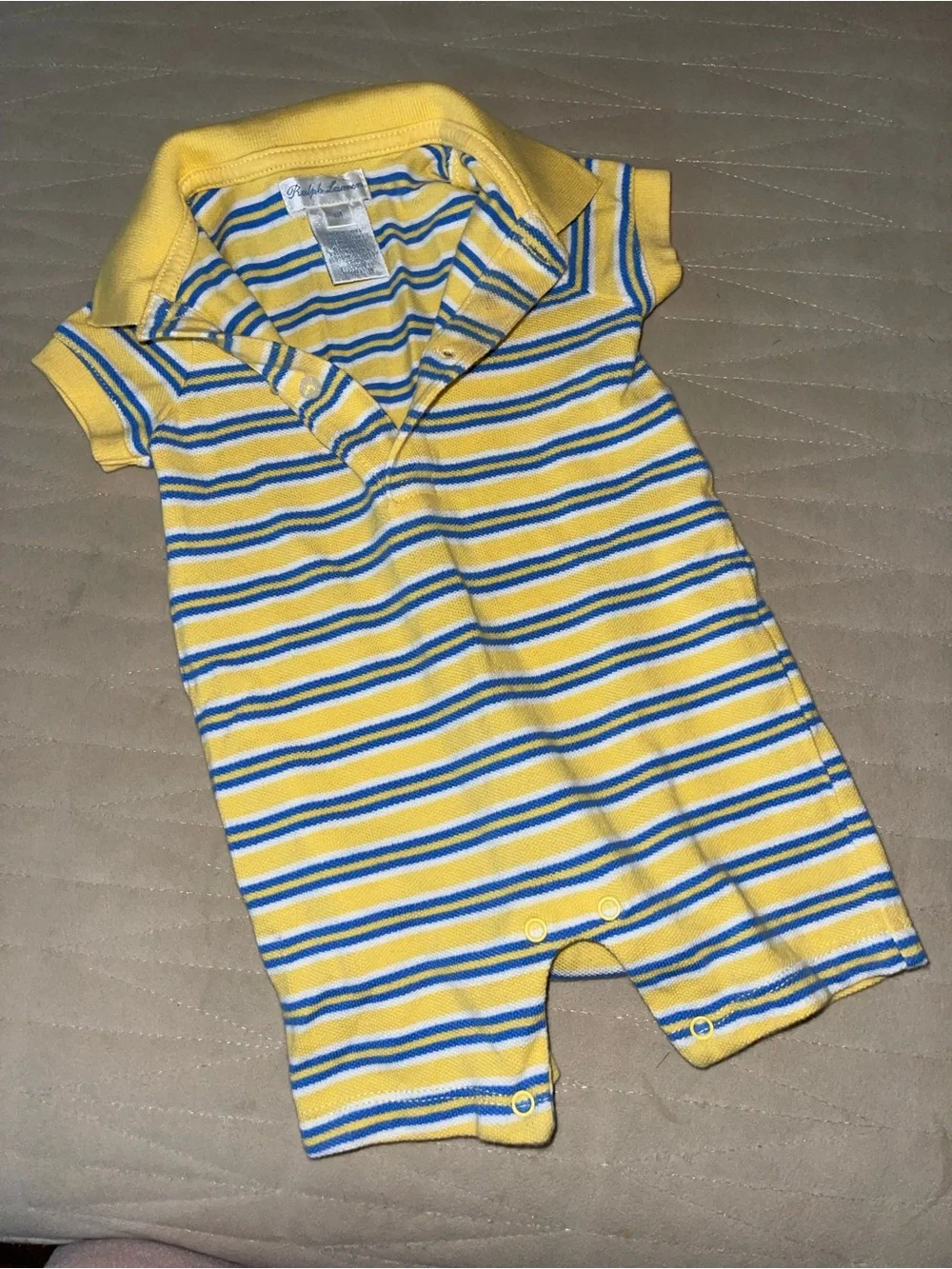 Ralph Lauren Yellow & Blue Striped Polo One-Piece